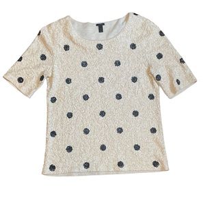 J. Crew Polka Dot Sequin Shirt S